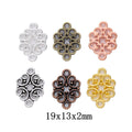 Zinc Alloy Double Flower Charm Pendant No.510594 for DIY Necklace Bracelet Jewelry Making view 1