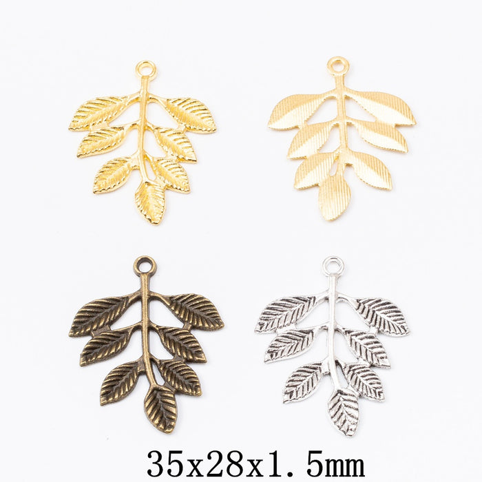 Zinc Alloy Leaf Charm Pendant No.884329 for DIY Necklace Bracelet Jewelry Making