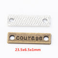 Zinc Alloy Courage Tag Charm Pendant for DIY Necklace Bracelet Jewelry Making view 1