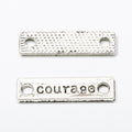 Zinc Alloy Courage Tag Charm Pendant for DIY Necklace Bracelet Jewelry Making view 2