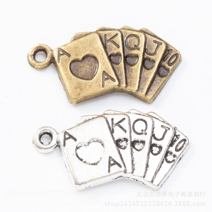 Zinc Alloy Playing Card Charm Pendant No.053885 for DIY Necklace Bracelet Jewelry Making