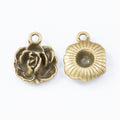 Zinc Alloy Rose Charm Pendant No.949780 for DIY Necklace Bracelet Jewelry Making view 2