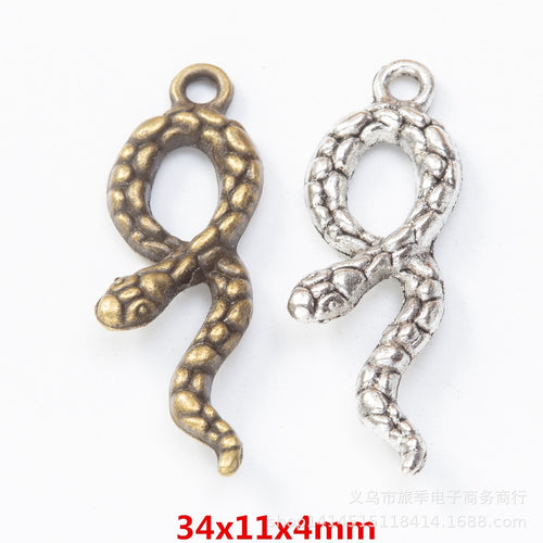 Zinc Alloy Snake Charm Pendant No.333797 for DIY Necklace Bracelet Jewelry Making