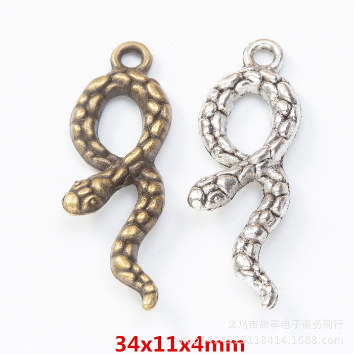 Zinc Alloy Snake Charm Pendant No.333797 for DIY Necklace Bracelet Jewelry Making