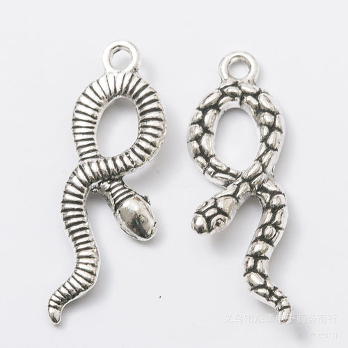 Zinc Alloy Snake Charm Pendant No.333797 for DIY Necklace Bracelet Jewelry Making
