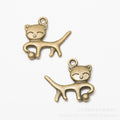 Zinc Alloy Cat Charm Pendant No.041466 for DIY Necklace Bracelet Jewelry Making view 2