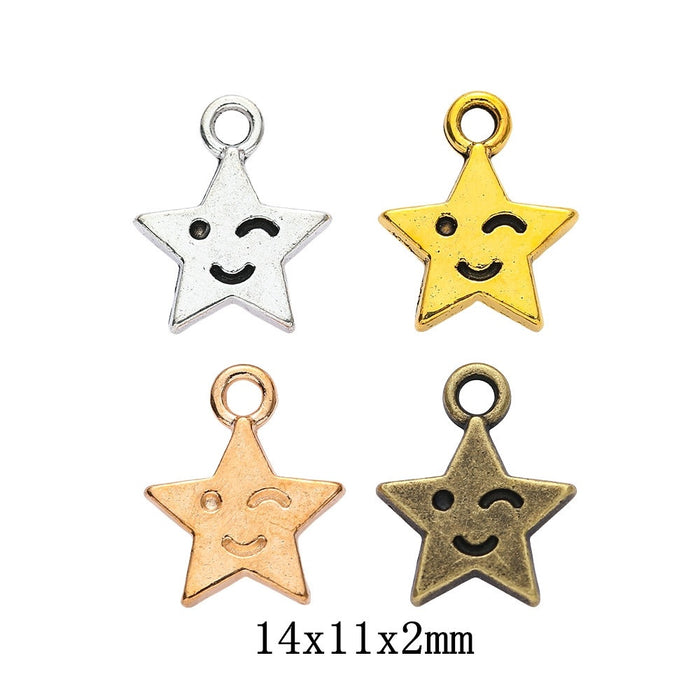 Zinc Alloy Five Point Star Charm Pendant No.061564 for DIY Necklace Bracelet Jewelry Making