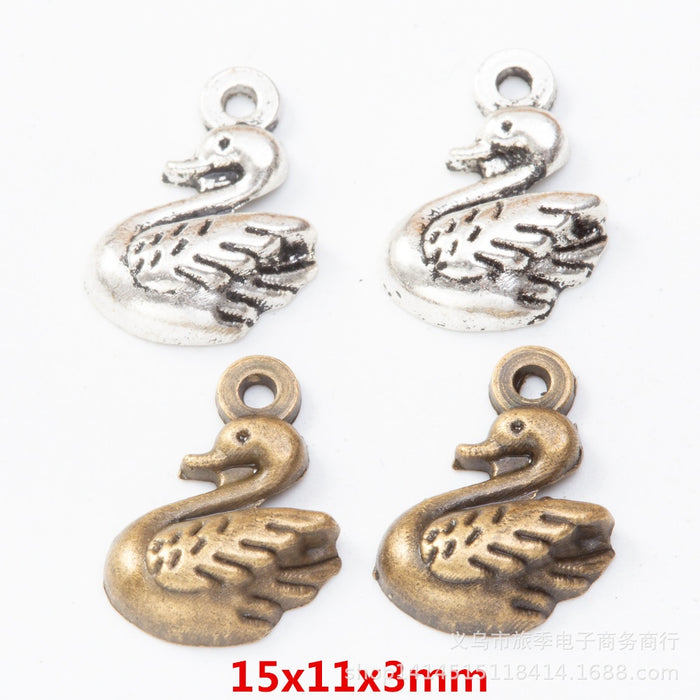 Zinc Alloy Swan Charm Pendant No.621547 for DIY Necklace Bracelet Jewelry Making