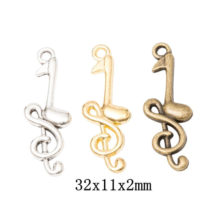 Zinc Alloy Music Note Charm Pendant No.782233 for DIY Necklace Bracelet Jewelry Making