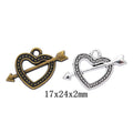 Zinc Alloy Heart Charm Pendant No.456709 for DIY Necklace Bracelet Jewelry Making view 1