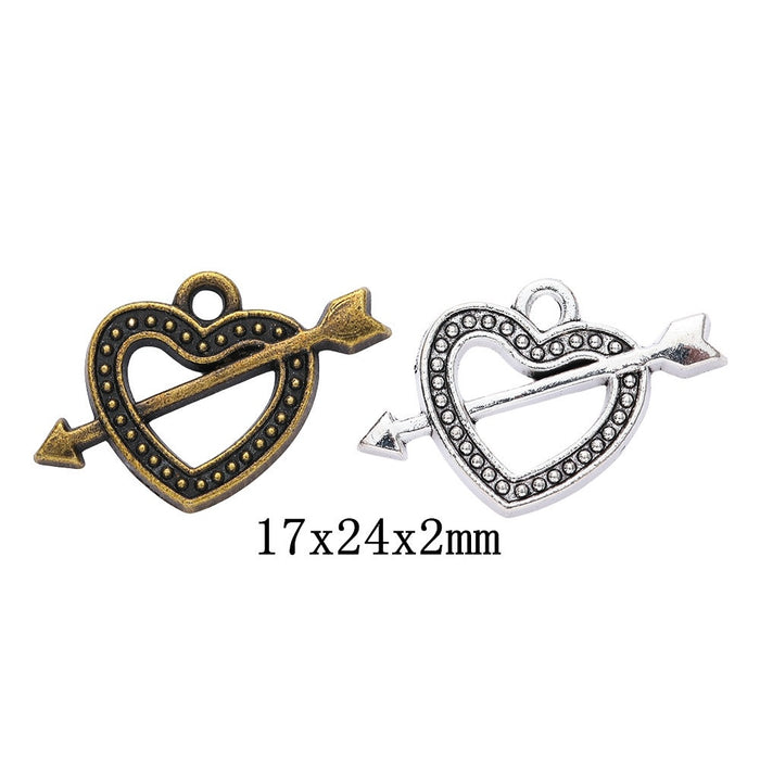 Zinc Alloy Heart Charm Pendant No.456709 for DIY Necklace Bracelet Jewelry Making
