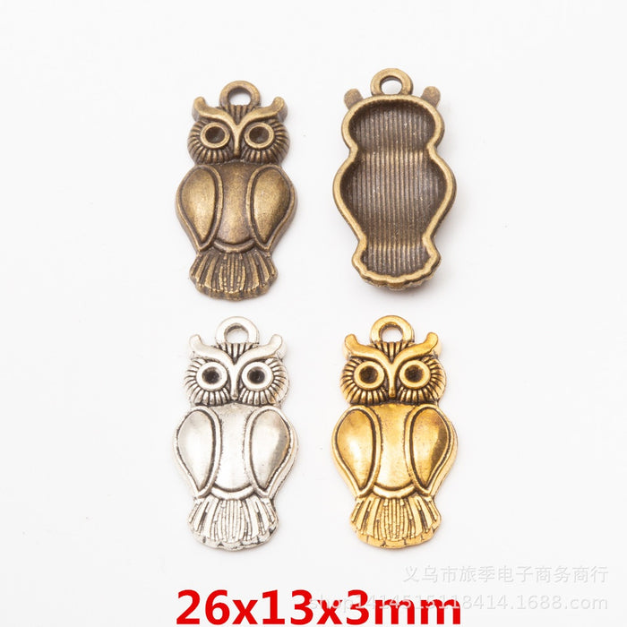 Zinc Alloy Owl Charm Pendant No.152697 for DIY Necklace Bracelet Jewelry Making