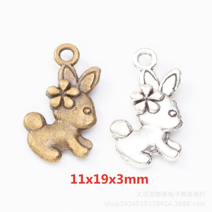 Zinc Alloy Rabbit Charm Pendant No.300657 for DIY Necklace Bracelet Jewelry Making
