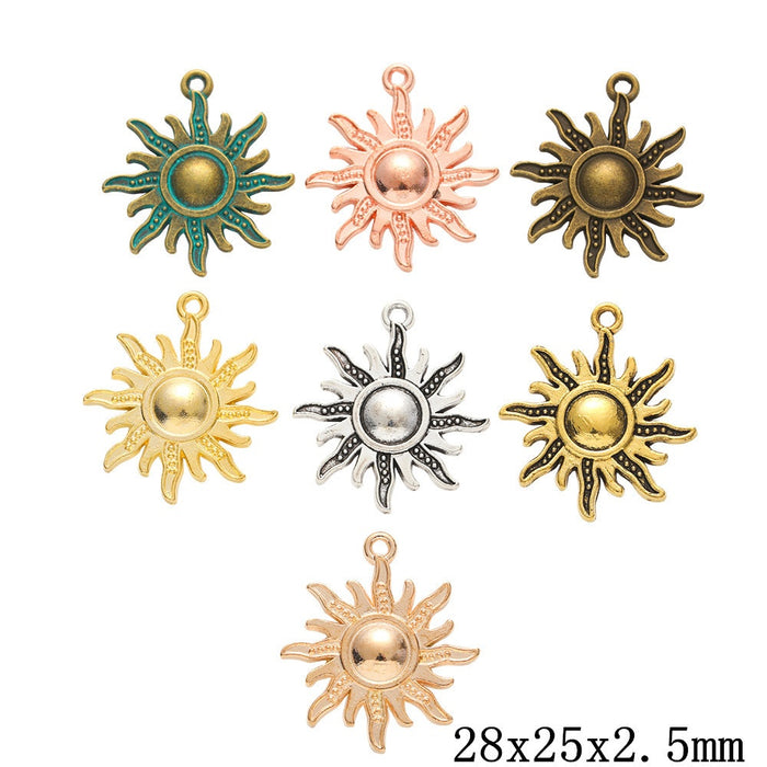 Zinc Alloy Sun Charm Pendant No.076544 for DIY Necklace Bracelet Jewelry Making