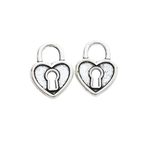Zinc Alloy Heart Lock Charm Pendant No.832219 for DIY Necklace Bracelet Jewelry Making