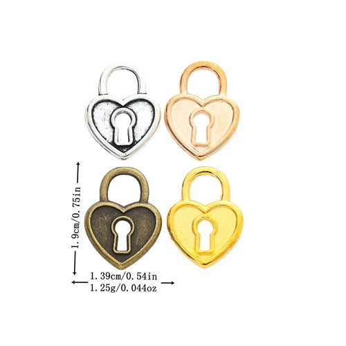 Zinc Alloy Heart Lock Charm Pendant No.832219 for DIY Necklace Bracelet Jewelry Making