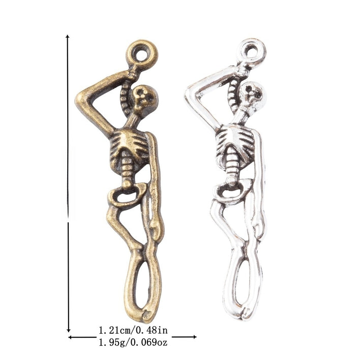 Zinc Alloy Skeleton Charm Pendant No.913414 for DIY Necklace Bracelet Jewelry Making