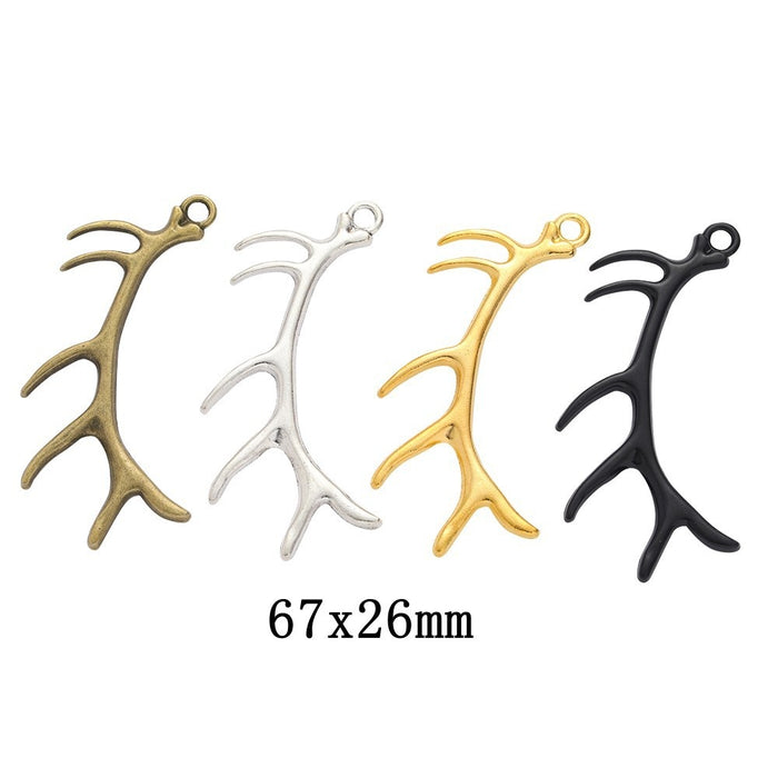 Zinc Alloy Antlers Charm Pendant No.177653 for DIY Necklace Bracelet Jewelry Making
