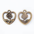 Zinc Alloy Heart Flower Charm Pendant for DIY Necklace Bracelet Jewelry Making view 2