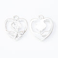 Zinc Alloy Heart Flower Charm Pendant for DIY Necklace Bracelet Jewelry Making view 4