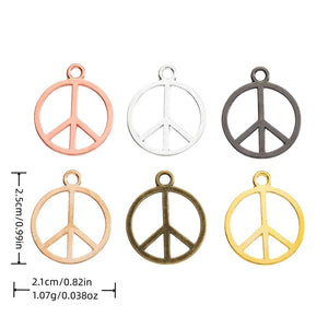 Zinc Alloy Peace Sign Charm Pendant No.252575 for DIY Necklace Bracelet Jewelry Making