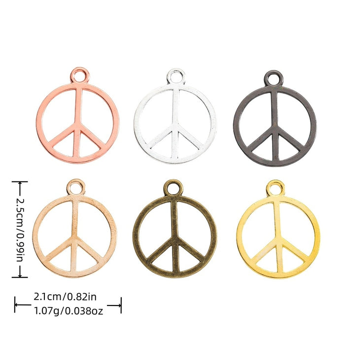 Zinc Alloy Peace Sign Charm Pendant No.252575 for DIY Necklace Bracelet Jewelry Making