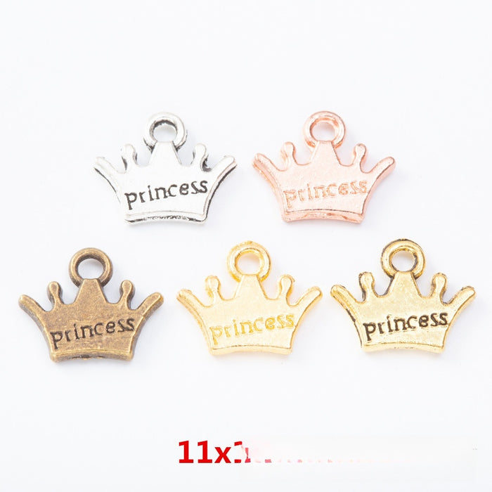 Zinc Alloy Crown Charm Pendant No.024915 for DIY Necklace Bracelet Jewelry Making