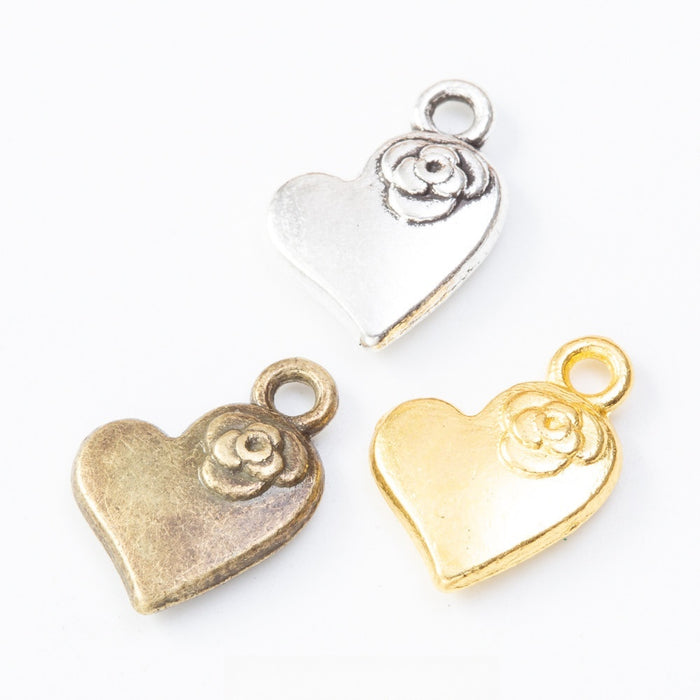 Zinc Alloy Heart Charm Pendant No.437334 for DIY Necklace Bracelet Jewelry Making