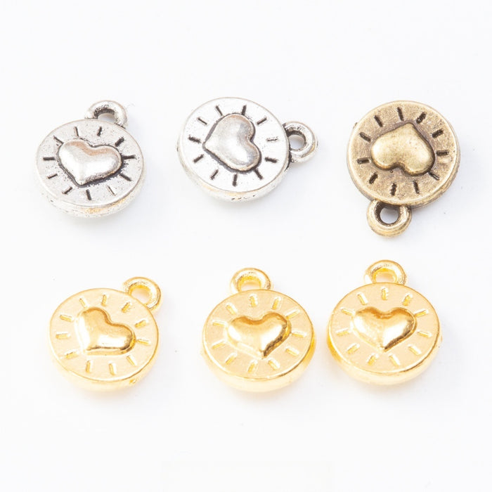 Zinc Alloy Heart Charm Pendant No.086053 for DIY Necklace Bracelet Jewelry Making