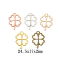 Zinc Alloy Four Leaf Clover Charm Pendant No.644589 for DIY Necklace Bracelet Jewelry Making view 1