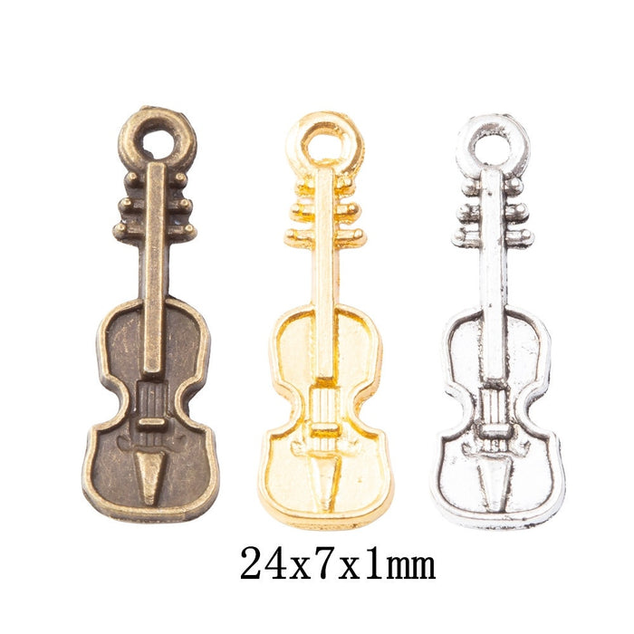 Zinc Alloy Guitar Charm Pendant No.897291 for DIY Necklace Bracelet Jewelry Making