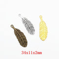 Zinc Alloy Leaf Charm Pendant No.380984 for DIY Necklace Bracelet Jewelry Making view 1