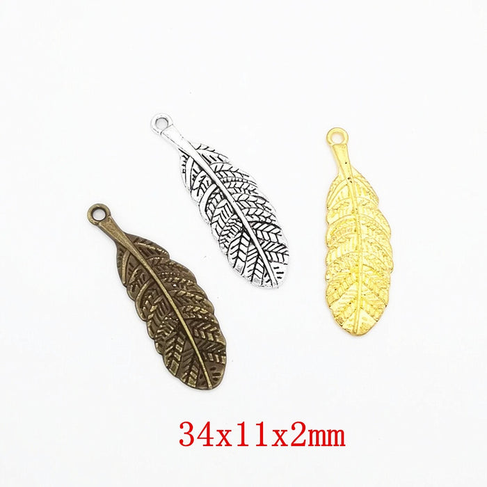 Zinc Alloy Leaf Charm Pendant No.380984 for DIY Necklace Bracelet Jewelry Making