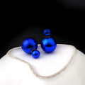 Korean Style Double Sided Large Small Ball Pearl Stud Earrings, Versatile Fashion Jewelry view 3