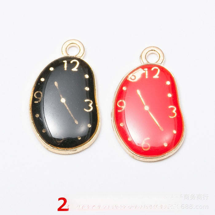 Black Zinc Alloy Clock Charm Pendant No.575206 for DIY Necklace Bracelet Jewelry Making