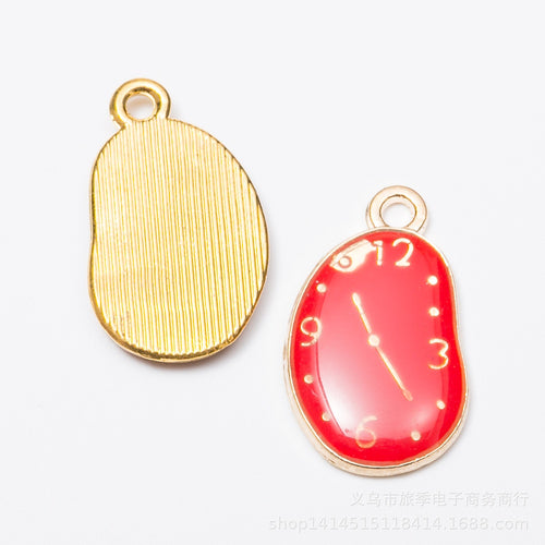 Black Zinc Alloy Clock Charm Pendant No.575206 for DIY Necklace Bracelet Jewelry Making