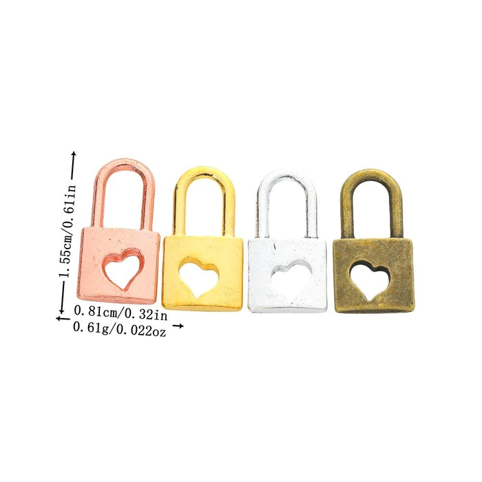 Zinc Alloy Heart Lock Charm Pendant for DIY Necklace Bracelet Jewelry Making