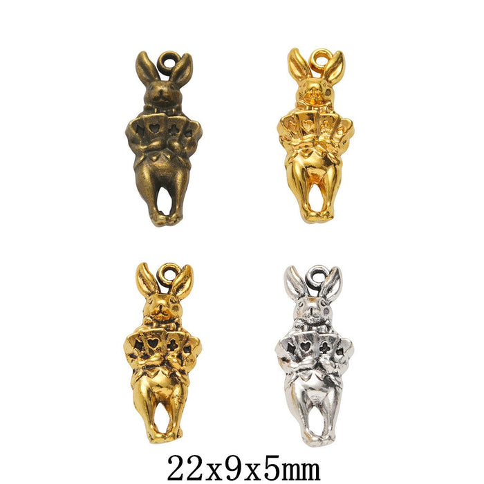 Zinc Alloy Rabbit Charm Pendant No.406372 for DIY Necklace Bracelet Jewelry Making
