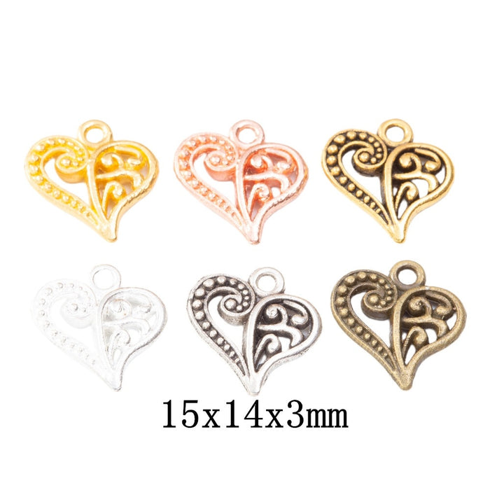 Zinc Alloy Heart Charm Pendant No.091160 for DIY Necklace Bracelet Jewelry Making