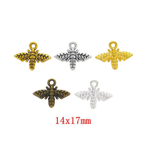 Zinc Alloy Bee Charm Pendant No.931449 for DIY Necklace Bracelet Jewelry Making