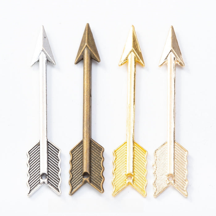 Zinc Alloy Arrow Charm Pendant for DIY Necklace Bracelet Jewelry Making
