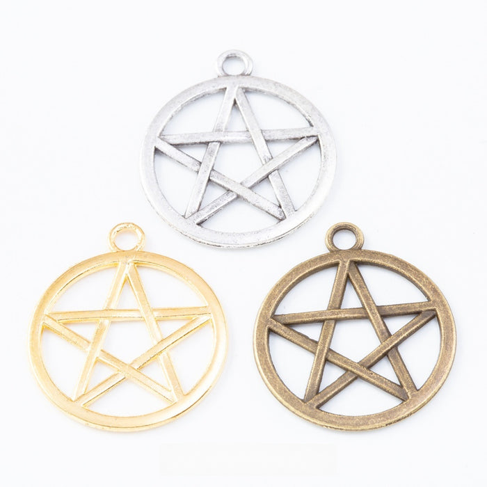 Zinc Alloy Five Point Star Charm Pendant No.301002 for DIY Necklace Bracelet Jewelry Making
