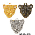 Zinc Alloy Leopard Head Charm Pendant No.212443 for DIY Necklace Bracelet Jewelry Making view 1