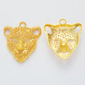 Zinc Alloy Leopard Head Charm Pendant No.212443 for DIY Necklace Bracelet Jewelry Making view 3
