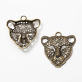 Zinc Alloy Leopard Head Charm Pendant No.212443 for DIY Necklace Bracelet Jewelry Making view 2