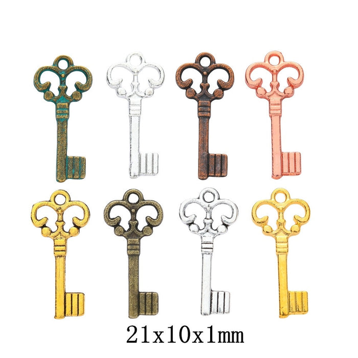 Zinc Alloy Key Charm Pendant No.532341 for DIY Necklace Bracelet Jewelry Making