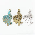 Zinc Alloy Peacock Charm Pendant No.579691 for DIY Necklace Bracelet Jewelry Making view 2