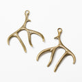 Zinc Alloy Antlers Charm Pendant for DIY Necklace Bracelet Jewelry Making view 2