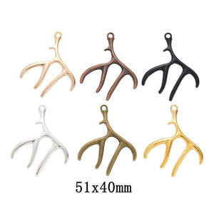 Zinc Alloy Antlers Charm Pendant for DIY Necklace Bracelet Jewelry Making