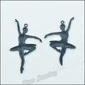 Black Zinc Alloy Ballet Girl Charm Pendant for DIY Necklace Bracelet Jewelry Making view 2